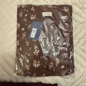 Brown Floral Print Top